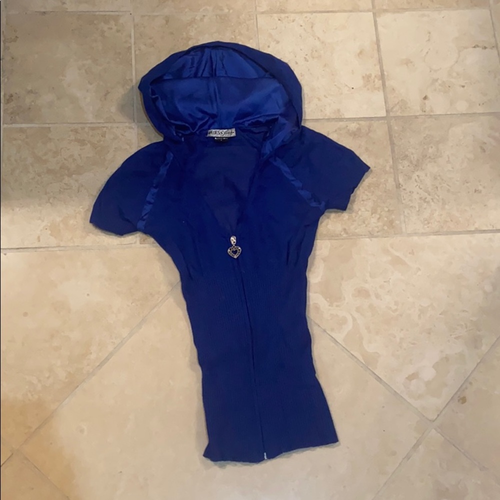 GUESS zip up Short sleeve sweater